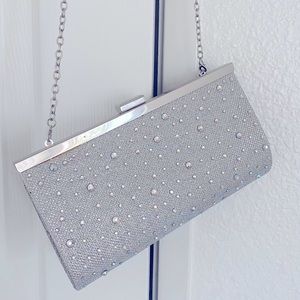 Silver jewel clutch